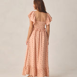 Rylee + Cru Womens Francesca Dress Cherry Embroidery