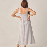 Rylee + Cru Womens Primrose Maxi Dress Light Blue Plaid