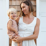 Rylee + Cru Mavrick Romper Poppy Gingham
