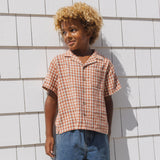 Rylee + Cru Lapel Collar Shirt Poppy Gingham