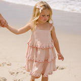 Rylee + Cru Ruffled Swing Dress Petal Gingham