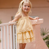 Rylee + Cru Rose Mini Skirt Lemon
