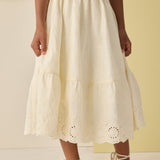Rylee + Cru Rose Maxi Skirt Ivory
