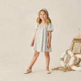 Rylee + Cru Sabrina Mini Dress Light Blue Plaid