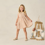 Rylee + Cru Collared Babydoll Dress Cherry Check