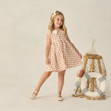 Rylee + Cru Collared Babydoll Dress Cherry Check