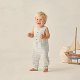 Rylee + Cru Button Jumpsuit Light Blue Stripe