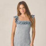 Rylee + Cru Women's Bianca Dress Marine Gingham