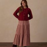 Rylee + Cru Women's Tiered Midi Skirt Vintage Plaid