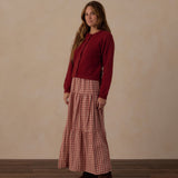 Rylee + Cru Women's Tiered Midi Skirt Vintage Plaid