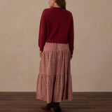 Rylee + Cru Women's Tiered Midi Skirt Vintage Plaid