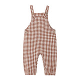 Rylee + Cru Baby Overalls Brick Check