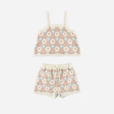 Rylee + Cru Lili Knit Set Blue/Light Pink/Ivory