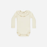 Quincy Mae Ruffle Collar Bodysuit Natural