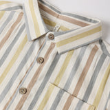 Rylee + Cru Collared Short Sleeve Shirt Valencia Stripe