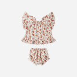Rylee + Cru Butterfly Top & Bloomer Set Americana Floral