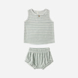Rylee + Cru Baby Tank Set Seafoam Terry Stripe