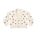 Rylee + Cru Boxy Crop Cardigan Ruby Bobble