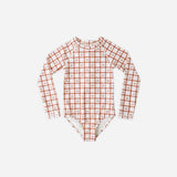 Rylee + Cru Delphine Rashguard One Piece Cherry Check