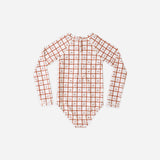 Rylee + Cru Delphine Rashguard One Piece Cherry Check