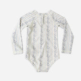 Rylee + Cru Delphine Rashguard One Piece Blue Floral