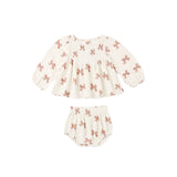 Rylee + Cru Sophia Top + Bloomer Set Peppermint Bows