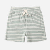 Rylee + Cru Terry Boys Short Seafoam Stripe