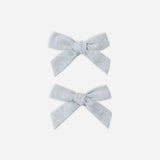 Rylee + Cru Bows Set of 2 Heathered Light Blue