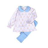Baby Loren Royal and Charm Pima Collar Top Set