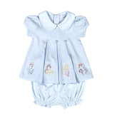 Baby Loren Blue Royal and Charm Pima Bloomer Set