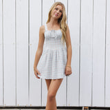Rylee + Cru Teen Primrose Mini Dress Light Blue Plaid