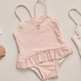 Rylee + Cru Tori Skirted One Piece Petal Gingham