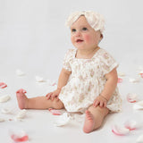 Isobella and Chloe Rose Garden Romper White