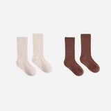 Rylee + Cru Ribbed Socks 2 Pack Petal/Mulberry