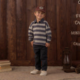 Rylee + Cru Rugby Polo Sage Stripe
