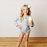 Swoon Kids Charleston Floral Long Sleeve One Piece Swimsuit