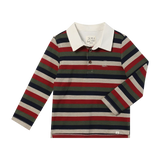 Me & Henry Scrum Rugby Top Burgundy/Multi Stripe