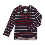 Me & Henry Spencer Polo Navy/Burgundy Stripe