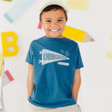 Sweet Wink Kindergarten Pennant Short Sleeve T-Shirt Indigo
