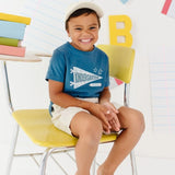 Sweet Wink Kindergarten Pennant Short Sleeve T-Shirt Indigo