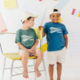 Sweet Wink Kindergarten Pennant Short Sleeve T-Shirt Indigo