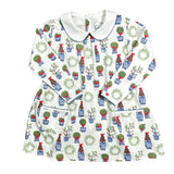 Heyward House LS Pocket Dress Christmas Topiaries