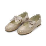 L'Amour Amelia Bow Flat Patent Taupe