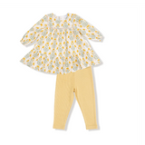 Angel Dear Ladder Trim Dress and Ribbed Leggings Winter Dandelions