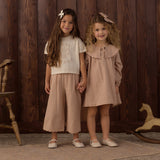 Rylee + Cru Wide Leg Pant Fawn Gingham