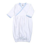 Baby Loren Pima Baby Gown White/Blue