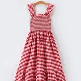 Rylee Faith Adult Red Plaid Sleeveless Sundress