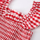 Rylee Faith Adult Red Plaid Sleeveless Sundress