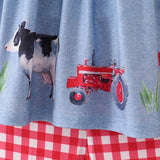 Rylee Faith Barnyard Friends Ruffle Top and Gingham Pant Set