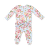 Angel Dear Angeline Floral 2 Way Ruffle Back Zipper Footie